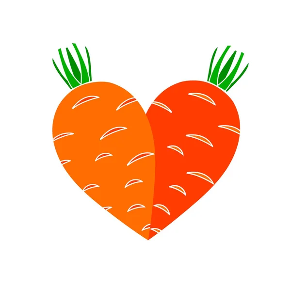 Vegetarisch teken of symbool als een wortel. Vector moderne illustratie, stijlvol design element — Stockvector
