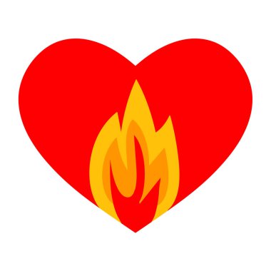 Fire Heart Logosu Aşk Ateşi logosu simgesi tasarladı,