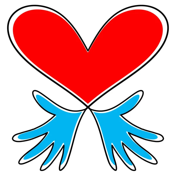 Ręce Przytulające Serce Dobrowolny Symbol Odizolowany Białym Tle Światowy Dzień — Zdjęcie stockowe
