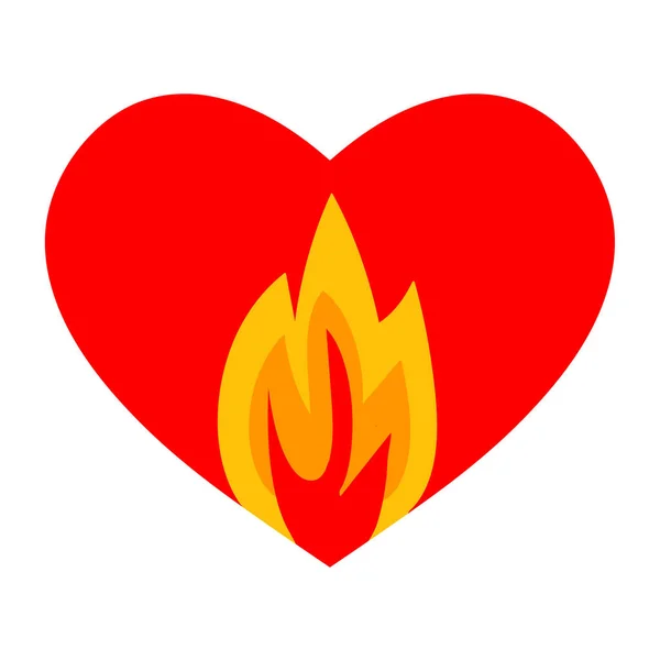 Fire Heart Logo Designs Concept Love Fire Logo Symbol Icon — Stock fotografie