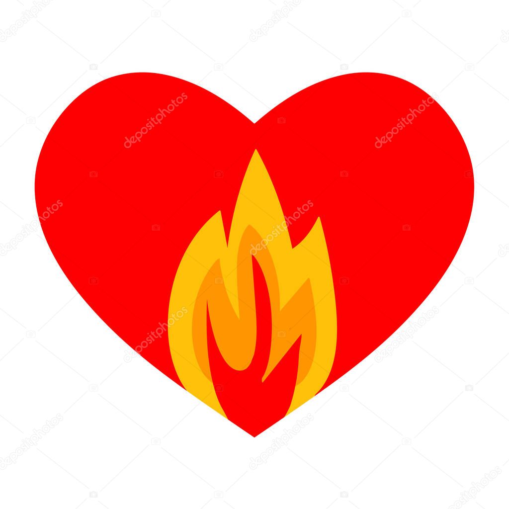 Fire Heart Logo designs concept Love Fire logo symbol icon,