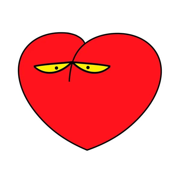 Smutne Serce Smutne Miłość Projekt Czerwony Kolor Walentynki Znak — Zdjęcie stockowe