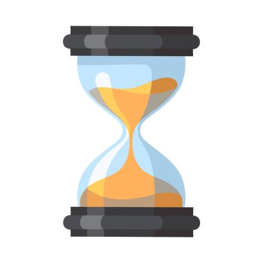 Kum saati ampullerinin arasından geçen kum, son teslim tarihi vektör illüstrasyonuna geri sayım yaparak geçen zamanı ölçüyor.