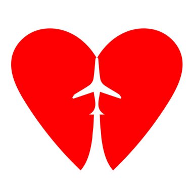 Beyaz arkaplanda kırmızı web Düz simgesi Sevgililer Günü indirimi veya tanıtım