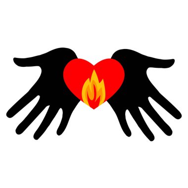 Avuçlarında yanan bir kalp var. Anma Günü Uluslararası Soykırım Anma Günü avucunuzun içinde Anma Günü 'nde bir mum yanar.