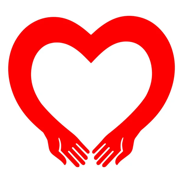 Руки Роблять Знак Серця Білому Тлі Руки Копированием Поняття Любові — стоковий вектор