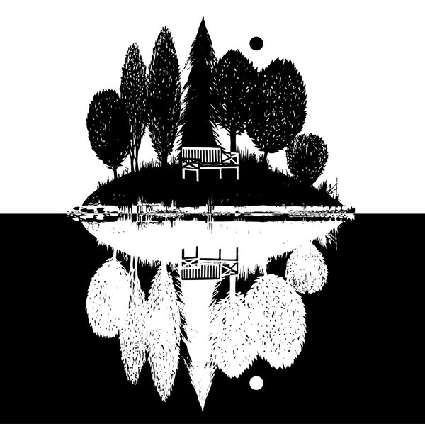 island with reflection