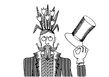 Adam kafasına çiçekli