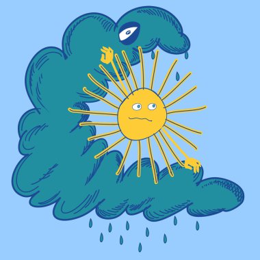 Güneşin bulut ile mücadele