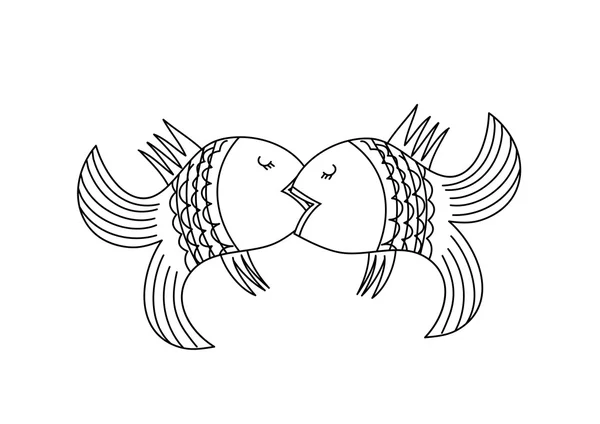Fish lovers. Vector illustration — Stock Vector