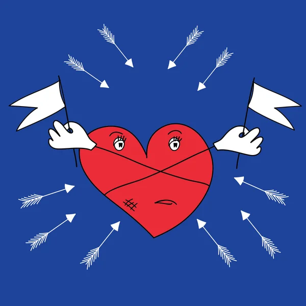 Coeur est protégé des flèches — Image vectorielle
