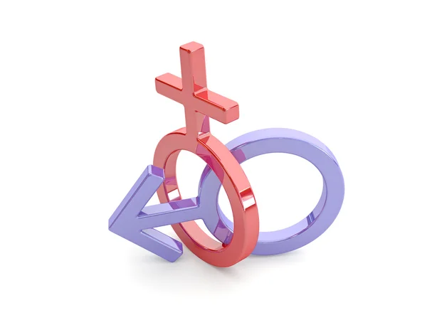 Man's and female signs with clipping path — Stock Photo, Image