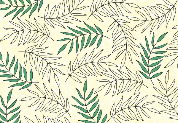 Abstracte Achtergrond Met Eenvoudige Tropische Bladeren Patroon — Stockvector