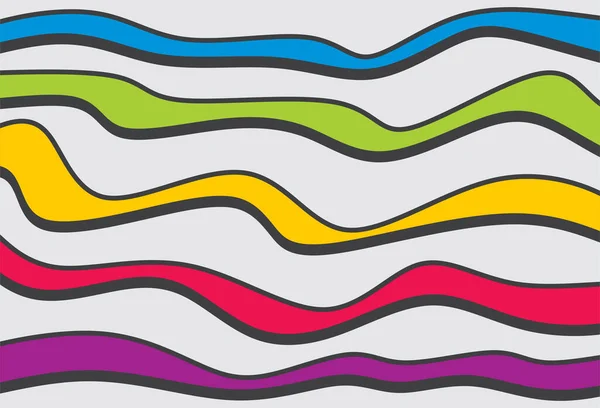 Minimalistische Achtergrond Met Abstracte Kleurrijke Golvende Lijnen Patroon — Stockvector
