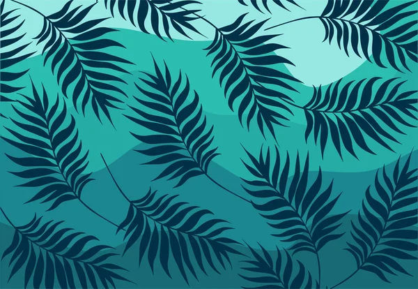 Fundo Abstrato Com Padrão Simples Folhas Tropicais — Vetor de Stock