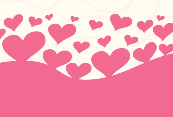 Простой Фон Розовой Любовью Рисунком Сердца — стоковый вектор