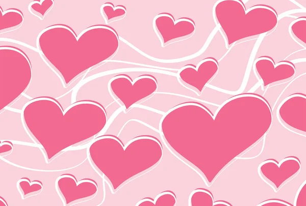 Простой Фон Розовой Любовью Рисунком Сердца — стоковый вектор