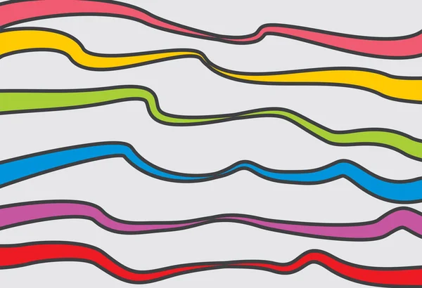 Eenvoudige Achtergrond Met Regenboog Kleur Golvende Lijnen Patroon — Stockvector