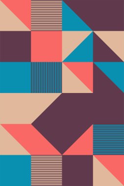 Basit kare ve üçgen desenli minimalist arkaplan