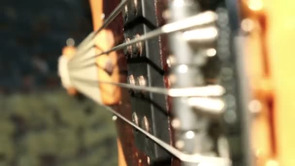 Бас-гитарист — стоковое видео