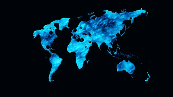 世界地图 3d 渲染 — 图库照片