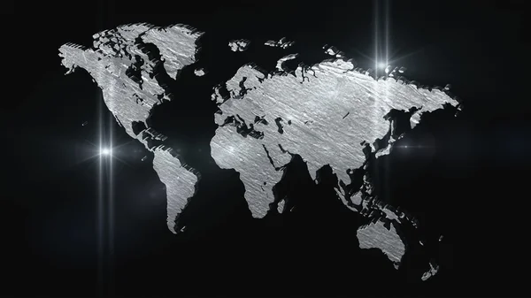 Mundo mapa 3D render — Fotografia de Stock