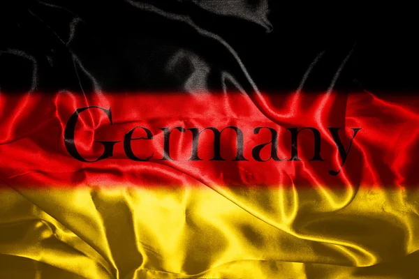 德国国旗在风中飘扬 — 图库照片