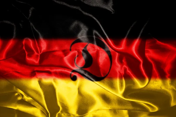 德国国旗在风中飘扬 — 图库照片