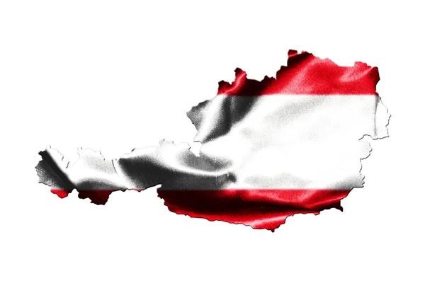 Mapa Austrii z flagą narodową — Zdjęcie stockowe