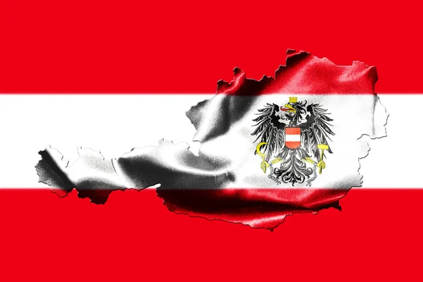 Mapa de Austria con bandera nacional — Foto de Stock