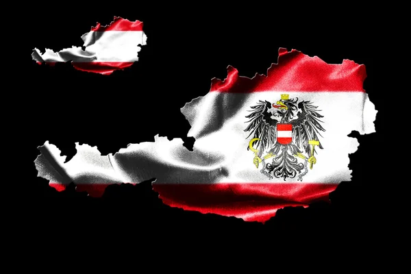 Map of Austria with national flag — Stock Photo, Image