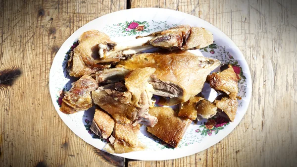 Roasted goose meat — Stock Photo, Image