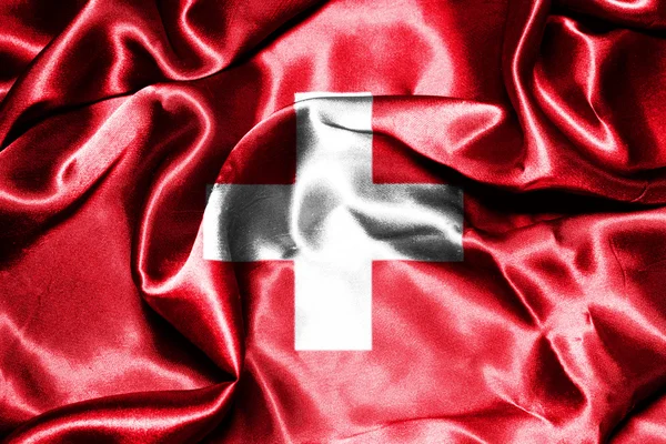 Національний прапор Швейцарії — стокове фото