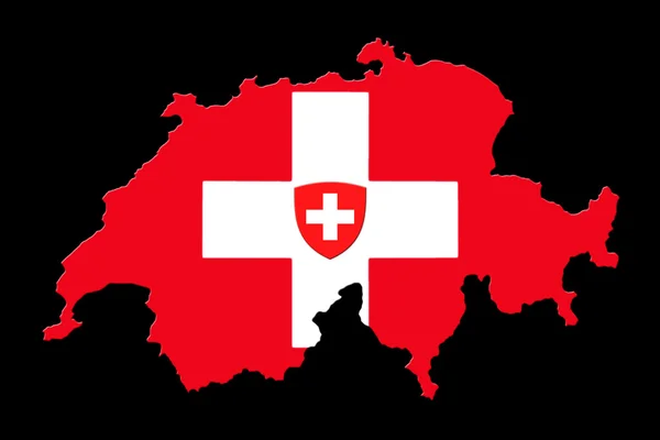 Національний прапор Швейцарії — стокове фото