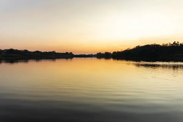 Lago Pôr Sol Paisagem Natureza — Fotografia de Stock