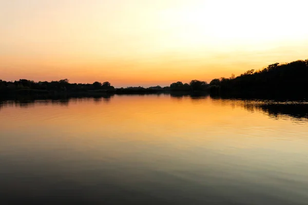 Lago Pôr Sol Paisagem Natureza — Fotografia de Stock