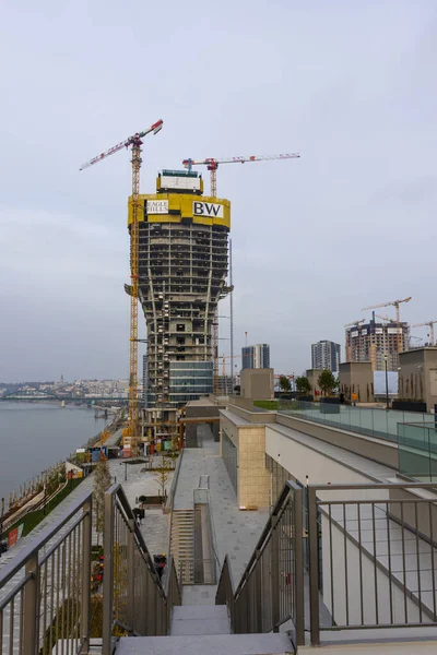 Belgrad Serbien November 2020 Wohn Und Geschäftshäuser Der Belgrader Uferpromenade — Stockfoto