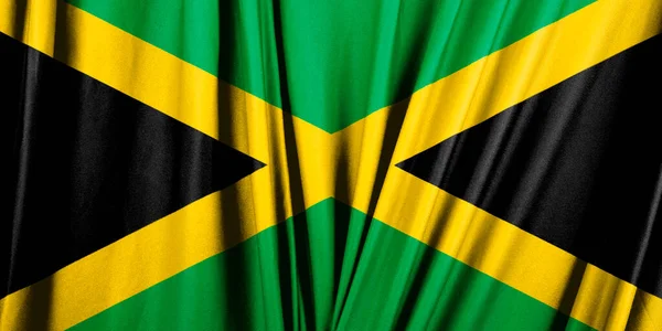 Jamaica Zászló Texturált Selyem Ruha Illusztráció — Stock Fotó