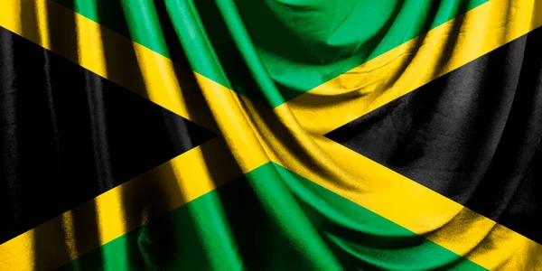 Jamaica Zászló Texturált Selyem Ruha Illusztráció — Stock Fotó