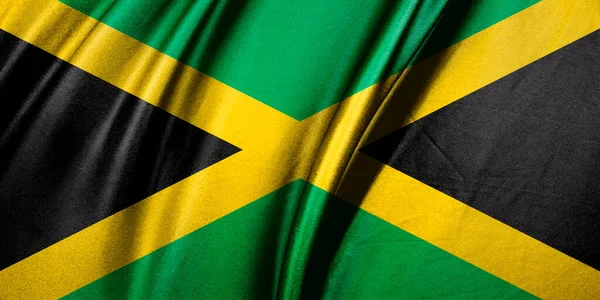 Прапор Ямайки Текстова Шовкова Тканина Ілюстрація — стокове фото