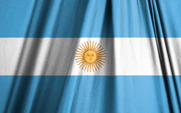 Argentinsk Flagga Texturerat Silke Tyg Illustration — Stockfoto