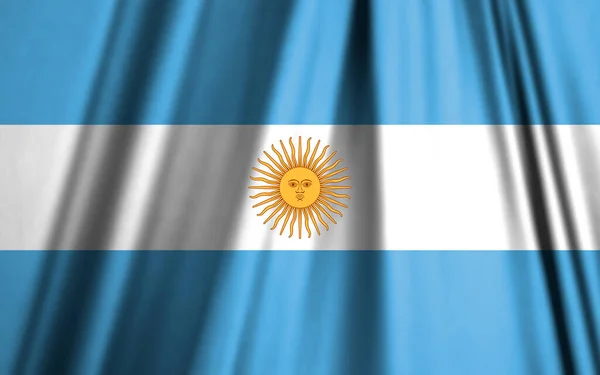 Bandera Argentina Textura Tela Seda Ilustración — Foto de Stock