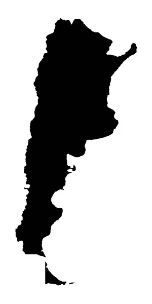 Аргентинська Карта Силует Ізольований Білій Ілюстрації — стокове фото