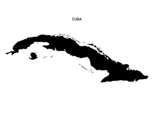 Cuban Map Silhouette Isolated White Background Illsutration — Stock Photo, Image