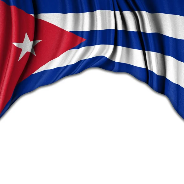 Kubas Flagga Viftar Vinden Belysning — Stockfoto