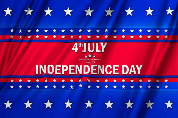 Čtvrtého Července Independence Day Text Sign Cloth Background Illustration — Stock fotografie