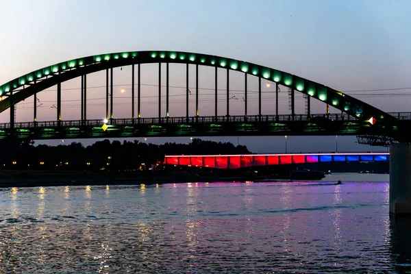 Белград Сербия Июля 2021 Года Вид Мост Реке Сава Набережной — стоковое фото