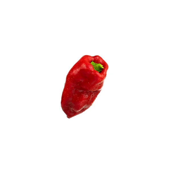 Pimiento Rojo Dulce Aislado Sobre Fondo Blanco — Foto de Stock