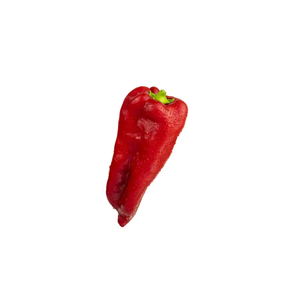 Pimiento Rojo Dulce Aislado Sobre Fondo Blanco — Foto de Stock