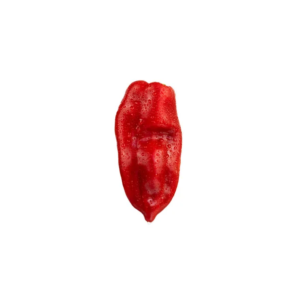 Pimiento Rojo Dulce Aislado Sobre Fondo Blanco — Foto de Stock